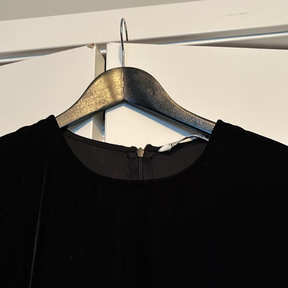 Zara Black Velvet Draped Dress with Slit - Picture 4 of 7